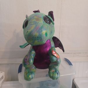 Ty Beanie Boos Cinder Dragon Plush Stuffed Animal Toy 10 Inch Green Gift used